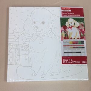 Craft Smart Puppy Canvas Painting Kit - White Canvas with Multi-Color Paints new